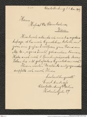 Nachlass Franz Steindachner, Brief von Curt Andress an Franz Steindachner (05.05.1909), Inv.Nr. 9.01, Seite 1